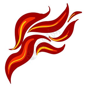 野外 篝火插画-野外 篝火卡通-燃烧的红色火花现实的焰抽象背景插图