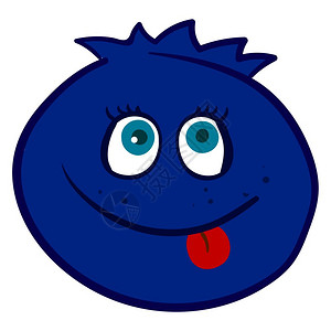 孔子卡通薄蓝莓插图白色背景矢量插画