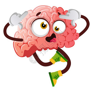 天才在左疯子在右大脑是表现的愚蠢插图向量在白色背景上插画