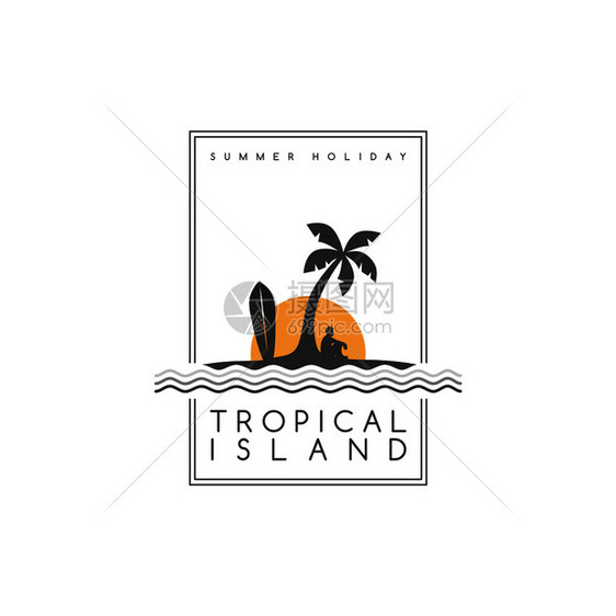 热带岛屿夏季暑假海滩度日病媒艺术热带岛屿图片