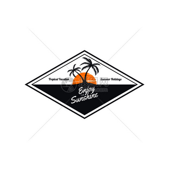 热带岛屿贴纸徽章图片