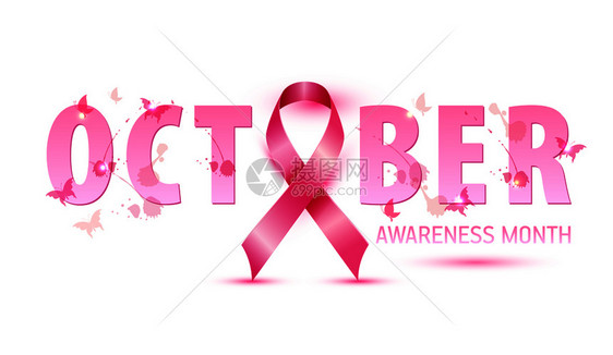 乳腺癌认知概念说明粉色丝带符号水彩斑点和文字奥克托白乳腺癌认知概念说明粉色丝带符号水彩斑点和文字奥克托白矢量手图图片