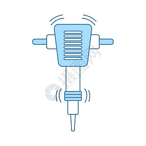 建筑设计Jackhammer的图示蓝色填充设计矢量说明图片