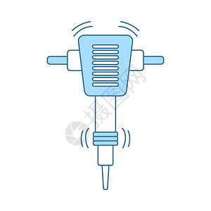 建筑设计Jackhammer的图示蓝色填充设计矢量说明图片