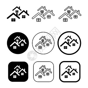 简单房屋符号和家庭图标图片