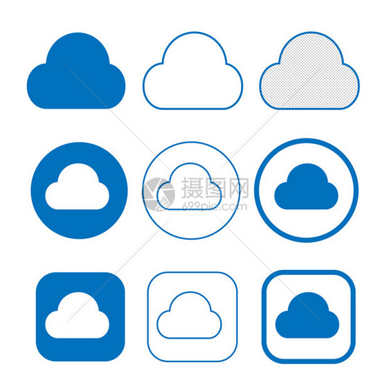 Web和ap的简单云点图标符号图片
