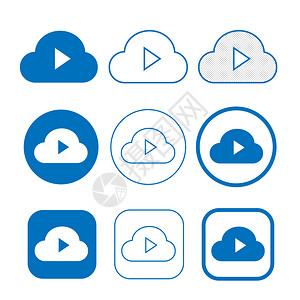 Web和ap的简单云点图标符号图片