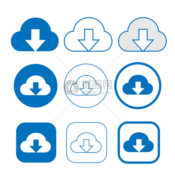 Web和ap的简单云点图标符号图片