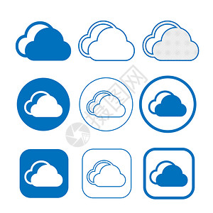 Web和ap的简单云点图标符号图片
