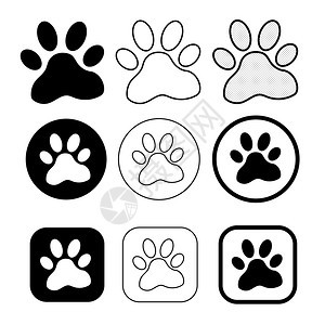 简单动物爪打印图标符号图片