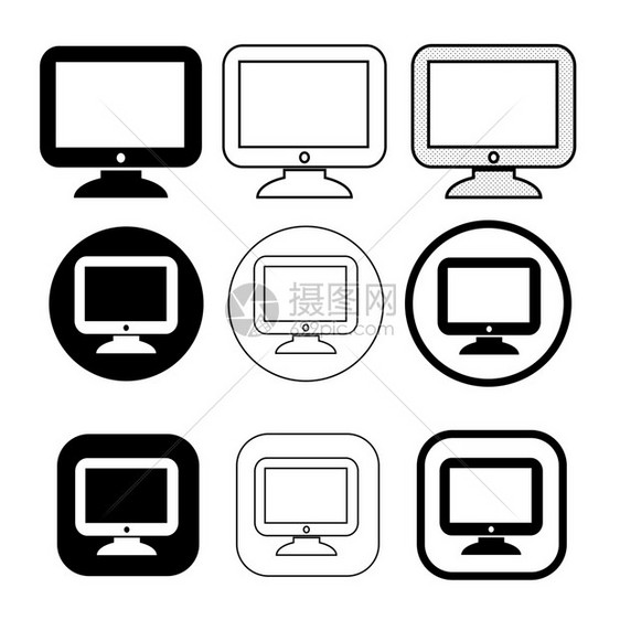 简单计算机监视器图标符号设计图片