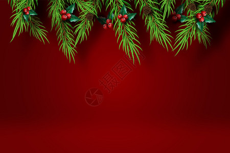 圣诞快乐和新年的艺术红调背景图片