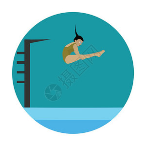 跳水插画_ 跳水卡通_ 跳水插图_手绘_板绘_摄图网