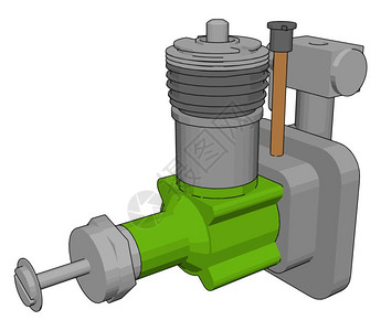 武坑绿色污水泵插图白色背景的矢量插画