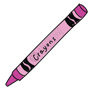 粉色卡通画粉色蜡笔插图白色背景的矢量插画