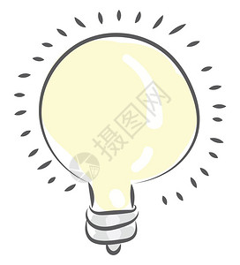 比什瓦特围绕黄色光灯泡矢量的彩色绘画或插图插画