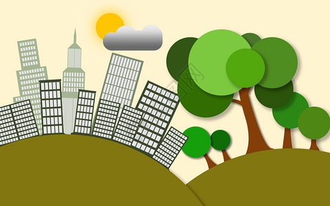 绿色生态城市活概念3D图片