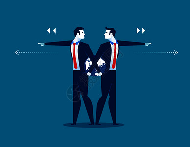 哈佛大学领袖商业领袖推动不同方向概念商业成功说明矢量卡通字符平板