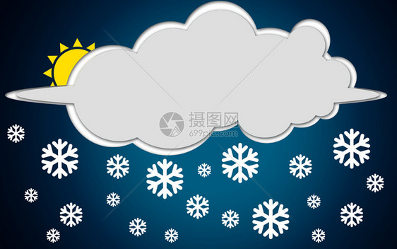 蓝色天空3D转化的雪天气图片