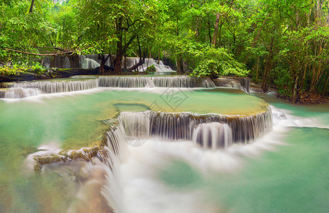 HuayMaeKhaminWaterfallKanchanaburi地区自然景观位于泰国用度假和旅行游景点图片