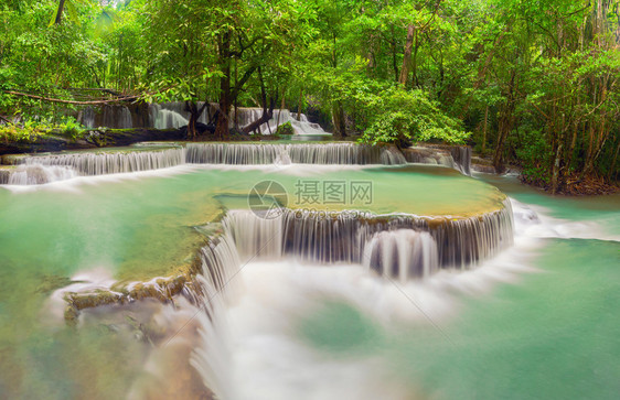 HuayMaeKhaminWaterfallKanchanaburi地区自然景观位于泰国用度假和旅行游景点图片