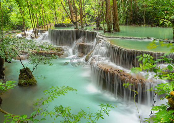 HuayMaeKhaminWaterfallKanchanaburi地区自然景观位于泰国用度假和旅行游景点图片