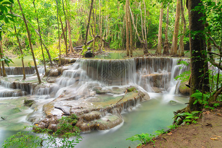 HuayMaeKhaminWaterfallKanchanaburi地区自然景观位于泰国用度假和旅行游景点图片