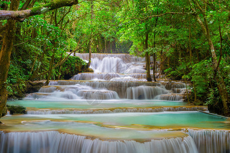 HuayMaeKhaminWaterfallKanchanaburi地区自然景观位于泰国用度假和旅行游景点图片