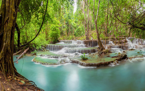 HuayMaeKhaminWaterfallKanchanaburi地区自然景观位于泰国用度假和旅行游景点图片