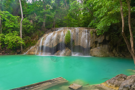 ErawanWaterfallKanchanaburi地区自然景观位于泰国用度假旅行和游景点图片