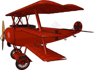 在第一次和1930年代初世界大战期间两架双翼在军事和商业航空中占主导地位的比亚飞机开启了充满动力的飞行矢量彩色绘画或插图的时代图片
