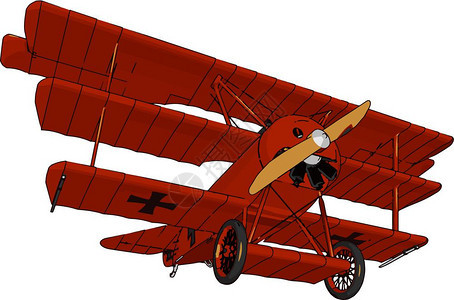 3架三垂直堆叠翼飞机装有三架垂直堆叠翼飞机在世界战争1号矢量彩色图或插期间主要用于军事目的图片