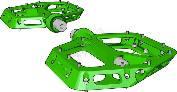 用脚推着自行车或其他机器的一小部分以便移动或工作这是用脚操作的杠杆用来绘制或显示移动矢量颜色图片