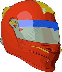 头盔是一种由强材料组成的物体它用于驾驶摩托车或自行时它在事故发生时提供头部受伤防护矢量彩色图画或插图片
