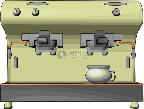 卡通咖啡机矢量设计插图图片