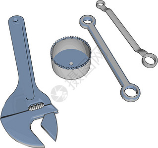 扳手或打是一种工具用来提供握力和机械优势用于应托盘将物体通常为旋转扣器矢量颜色图或插转弯物体的颜色图或插图片