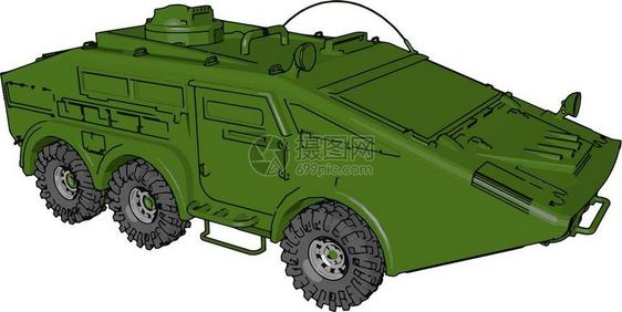 军用装甲车轻型重量轮式装甲战斗车矢量图图片