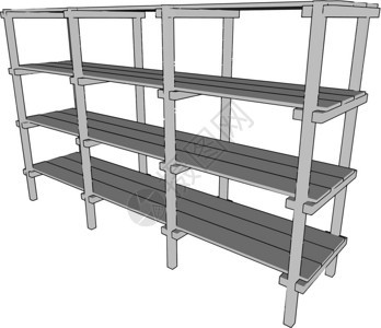 用于储存的木板架是家庭矢量彩色图画或插中保存的家具类型图片