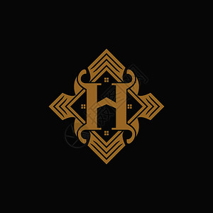 h艺术字体h标识设计模板矢量插画