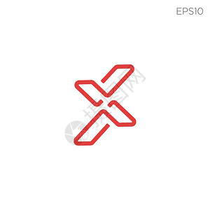 四字排版横版x标志模板黑色矢量说明onegram初始xx插画