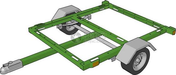 它通常用于货物和材料的运输附加于其他车辆矢量彩色图画或插图片