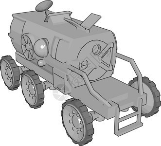 它是一辆六轮车有天线可以附加吊索绳背鞋和绞矢量彩色图或插等工具背景图片
