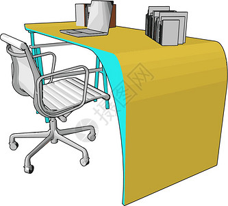 办公椅是一种主席设计用于办公室的桌通常是一种旋转椅有套轮用于移动和可调整的高度矢量颜色图或插图片