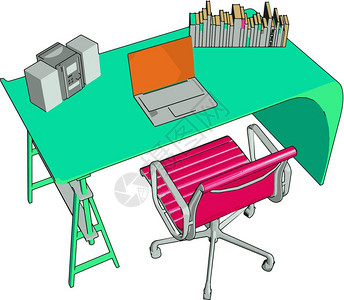 办公桌椅通常使用一个单独特的载荷带腿通常称为气体升降机放在椅子座位矢量颜色图或插下面图片