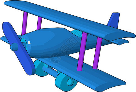 蓝色双翼玩具飞机图片