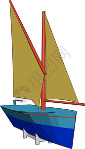 张拉膜在帆船上是用织物或其他膜材料的矢量颜色图画或插制成的抗拉结构插画