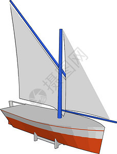 在帆上使用风力推进船包括和风等帆以及矢量颜色图或示图片