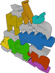 乐高玩具拼插插画_乐高玩具拼插卡通_乐高玩具拼插插图_手绘_板绘_摄