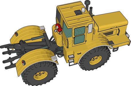 提供动力和牵引的农用车辆业工具可被拖到拉机后面或挂在拖拉机矢量彩色图画或插上图片