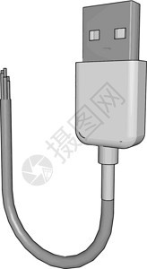 它用于个人计算机与其外围装置之间的连接通信和电力供应矢量颜色图或插图片